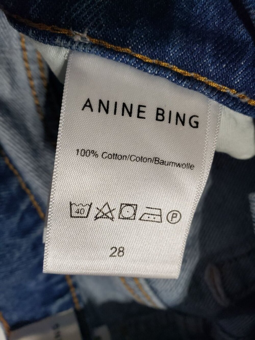 Anine Bing Kat Blue Jeans 28 Aqua Blue Straight Leg Jeans - Picture 5 of 15